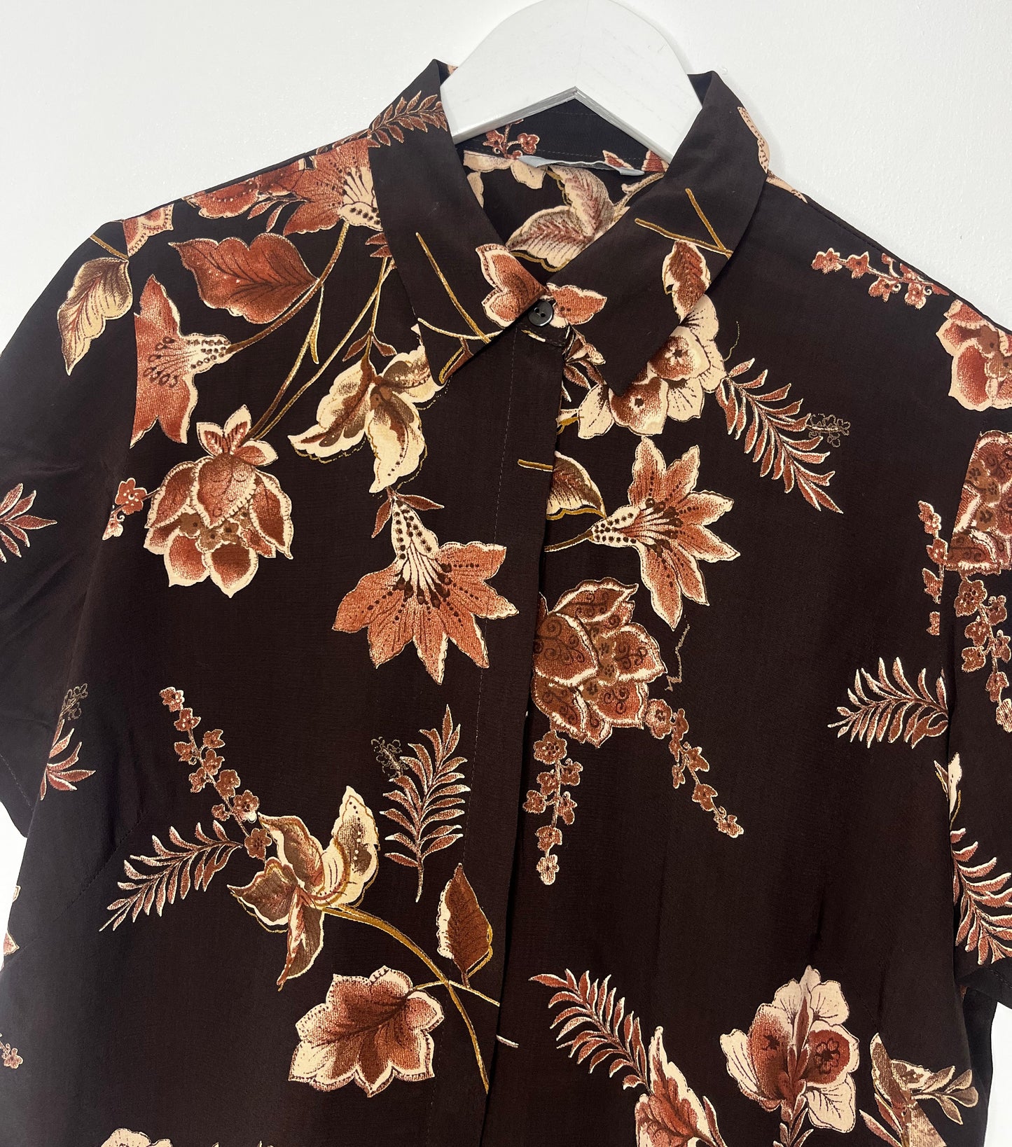 Brown Floral Autumnal Blouse