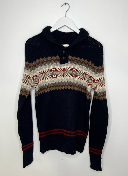 Navy Levis Quarter Button Jumper