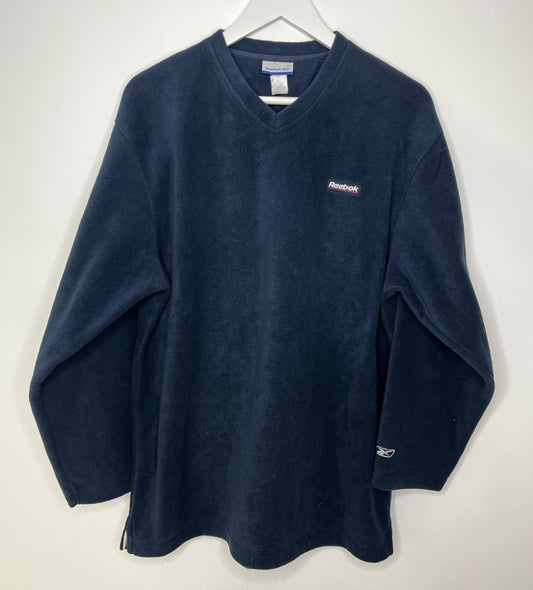 Navy V Neck Fleece Reebok Jumper