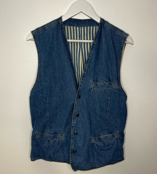 Vintage Denim Effect Waistcoat