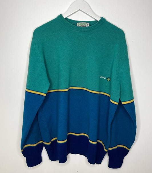 Blue Contrast Wool Jumper