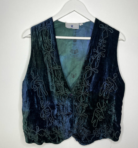 Tie Dye Velvet Vintage Waistcoat