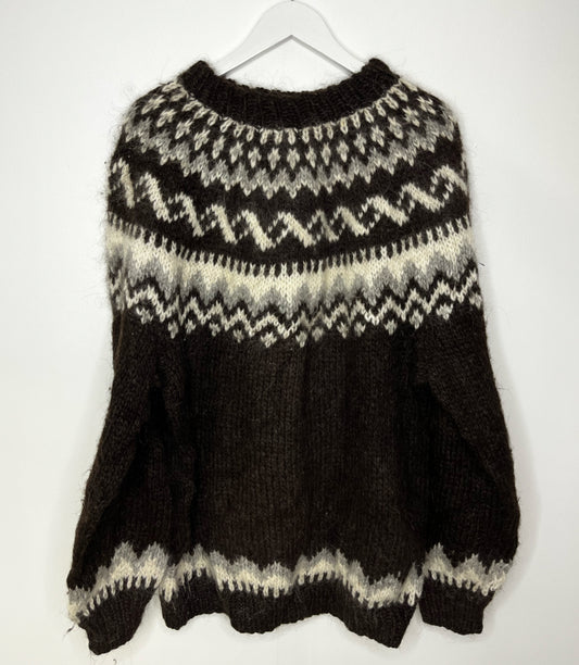 Brown Handmade Vintage Jumper