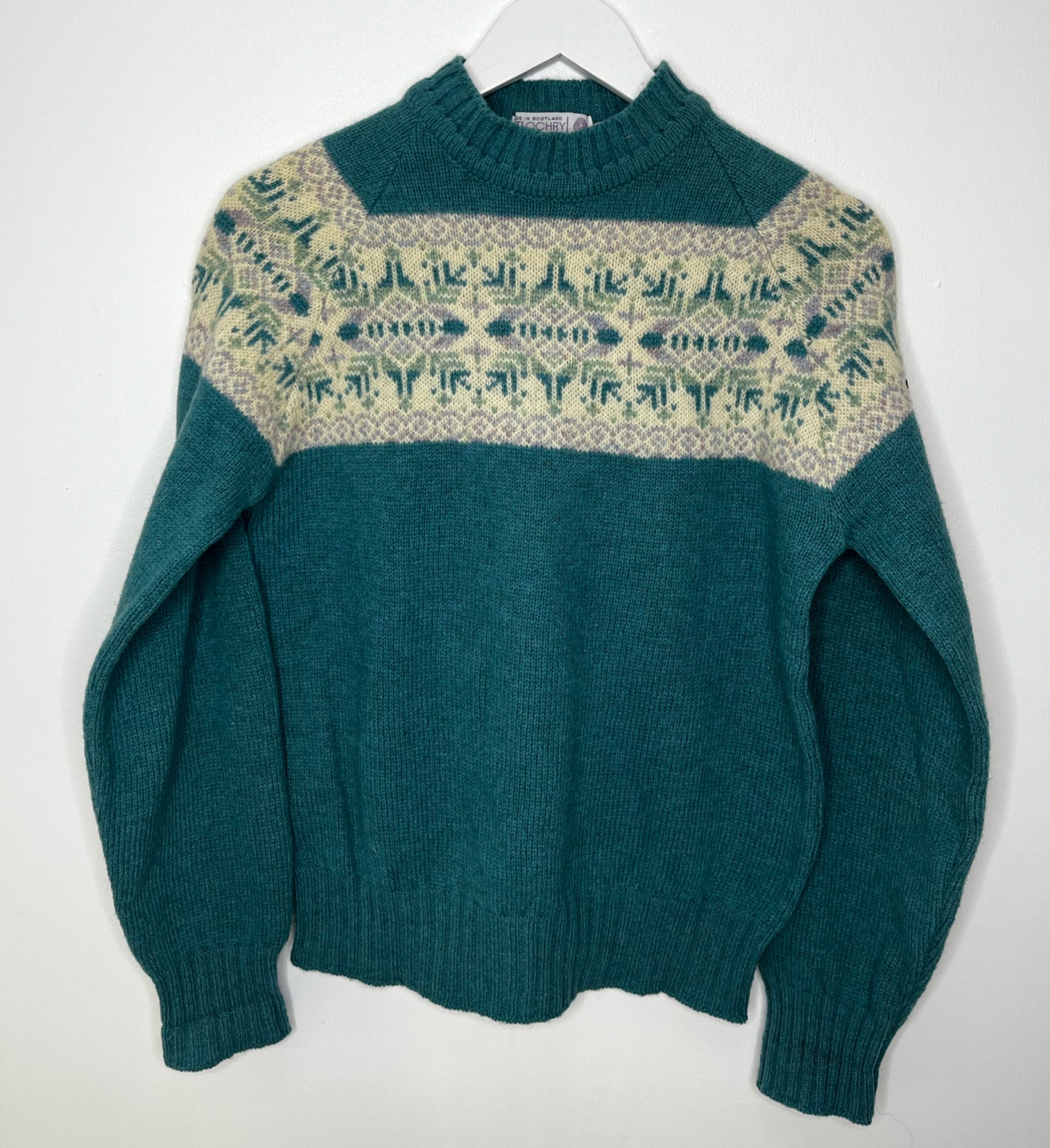 Wool Teal Vintage Jumper