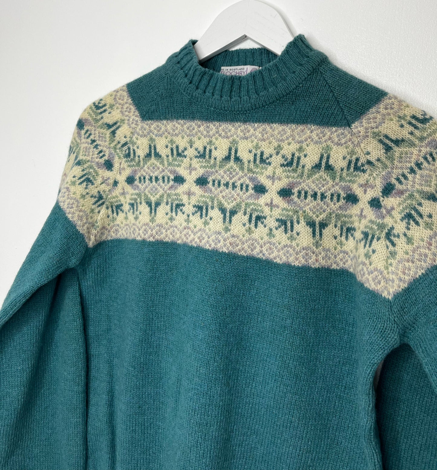 Wool Teal Vintage Jumper