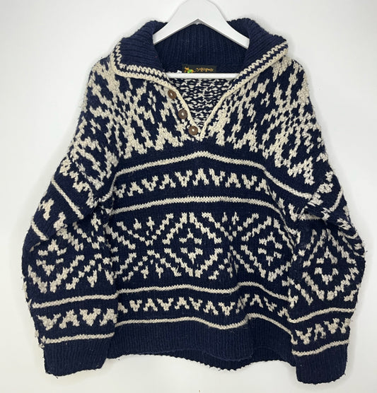 Navy Wool Vintage Jumper