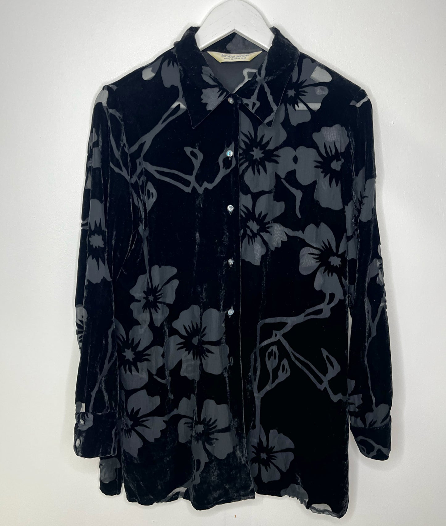 Black Velvet Semi Sheer Shirt