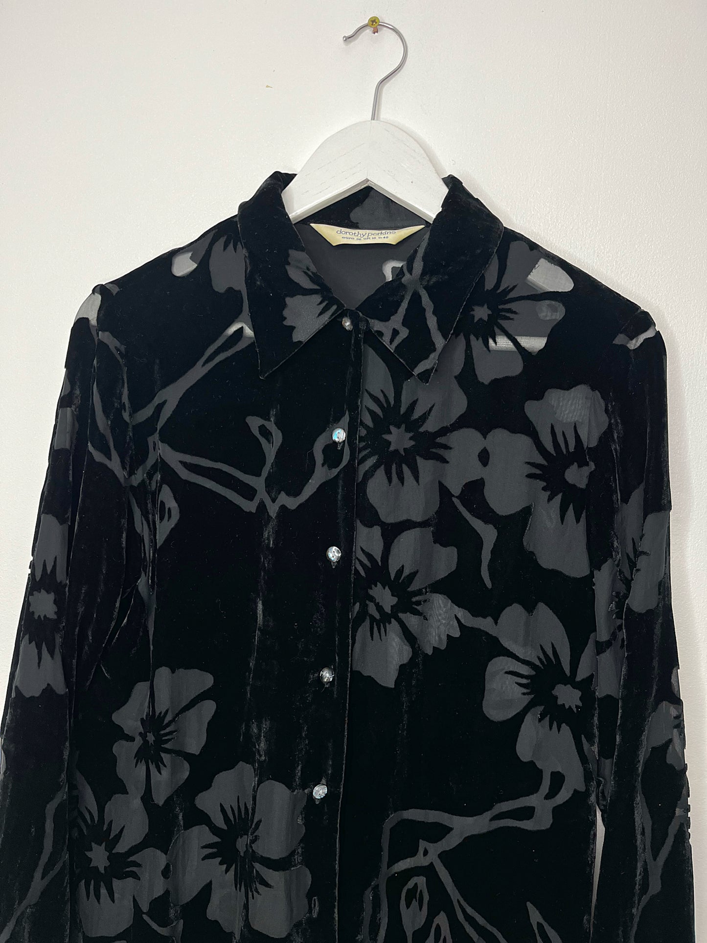 Black Velvet Semi Sheer Shirt