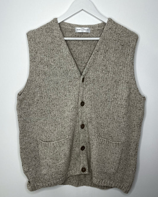 Oatmeal Sleeveless Silk Cardigan