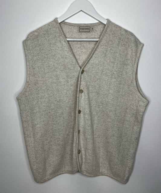 Oatmeal Sleeveless Cardigan