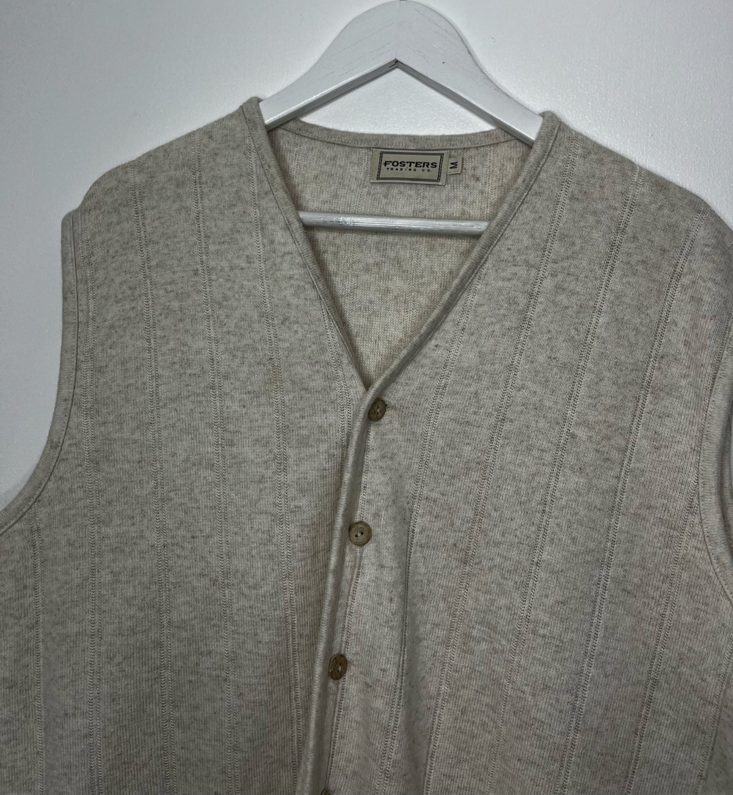 Oatmeal Sleeveless Cardigan