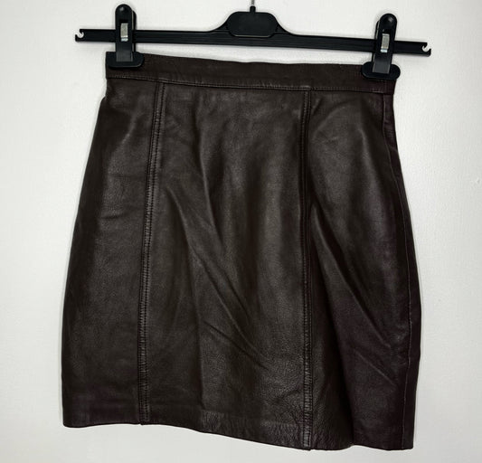 Brown Leather Vintage Skirt