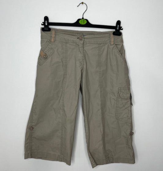 Cut Off Stone Cargo Trousers