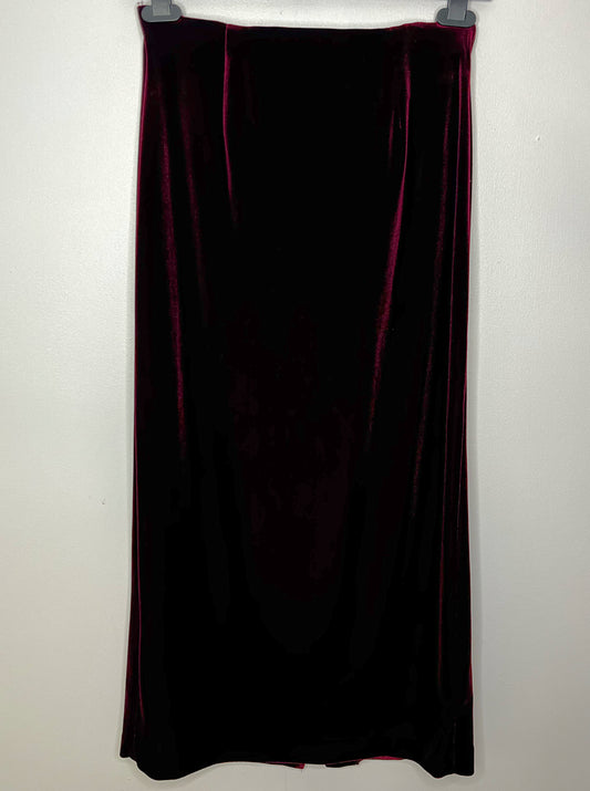 Deep Pink Velvet Maxi Skirt