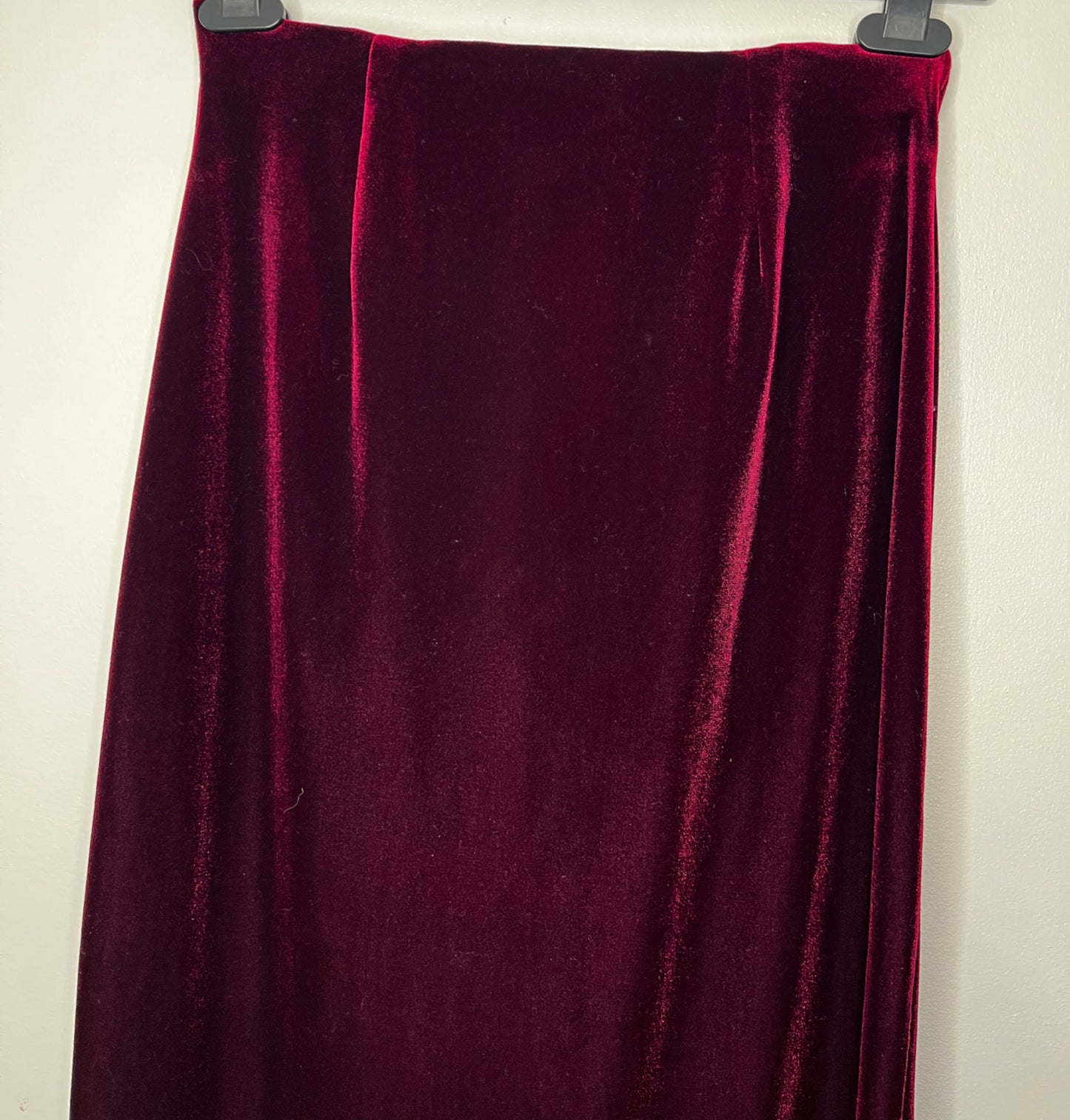 Deep Pink Velvet Maxi Skirt