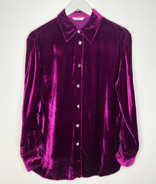 Fuchsia Velvet Shirt