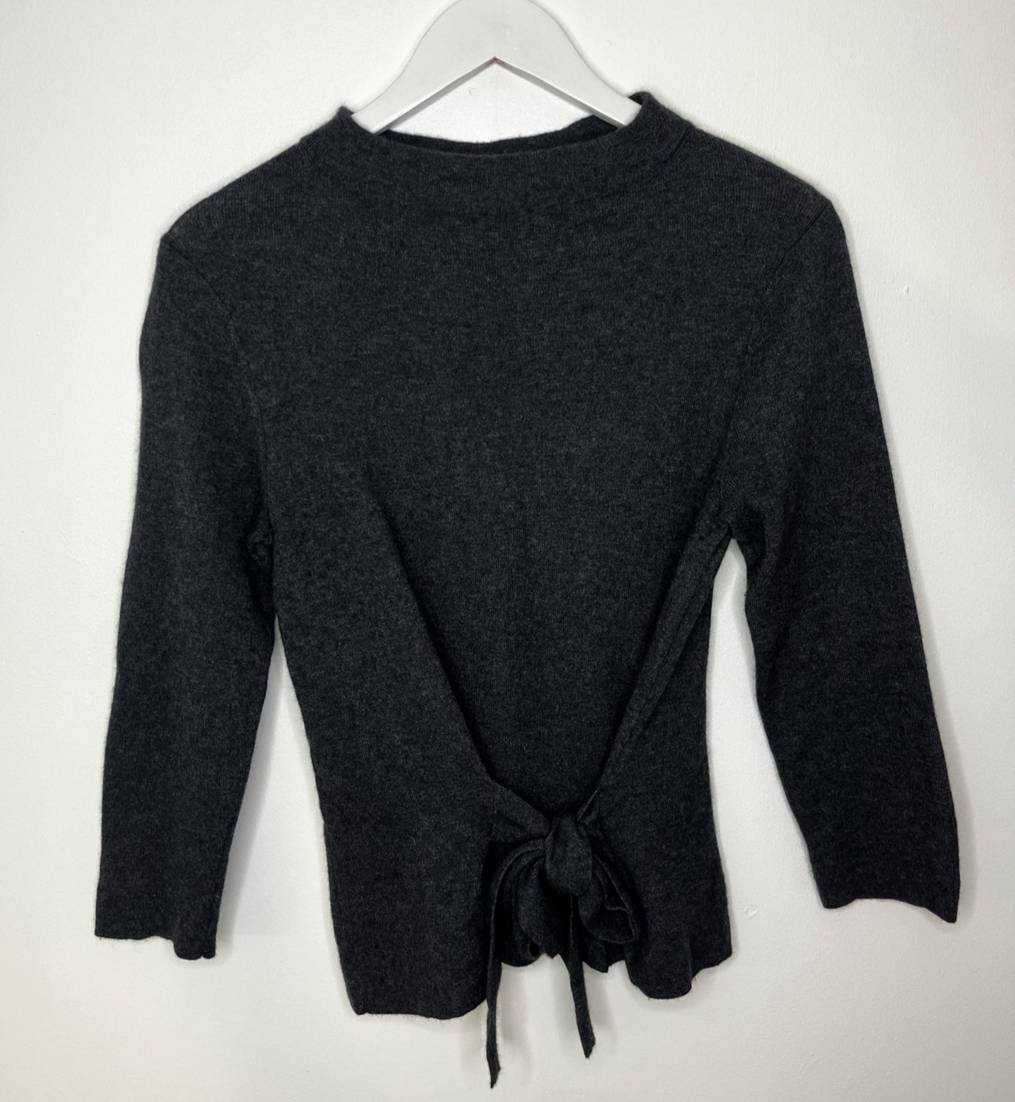 Grey Hobbs Tie Bottom Sweater