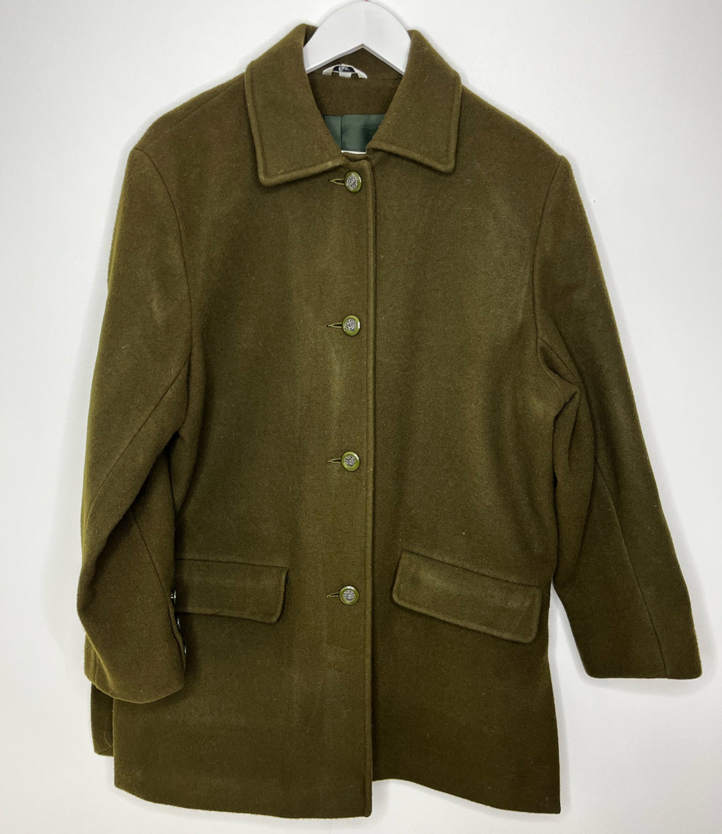 Khaki Wool Vintage Coat