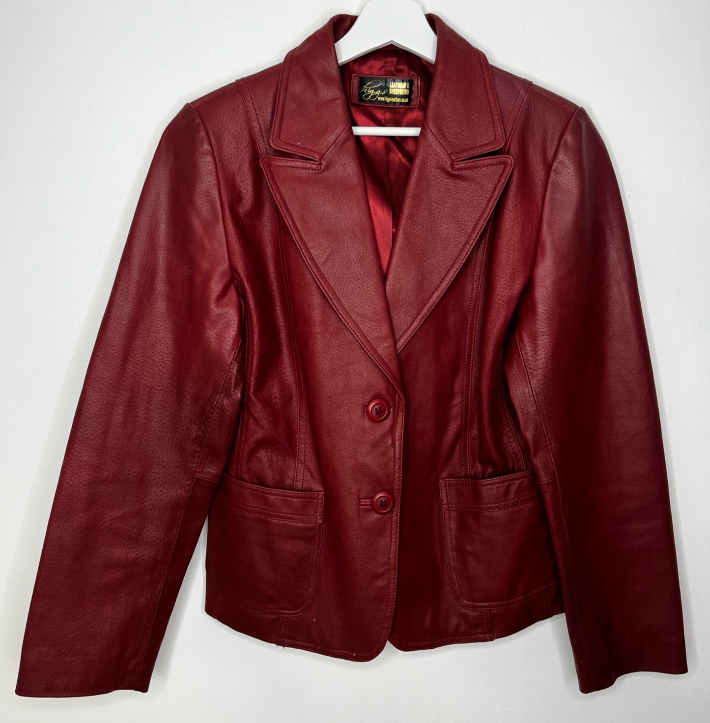 Cherry Red Vintage Leather Jacket