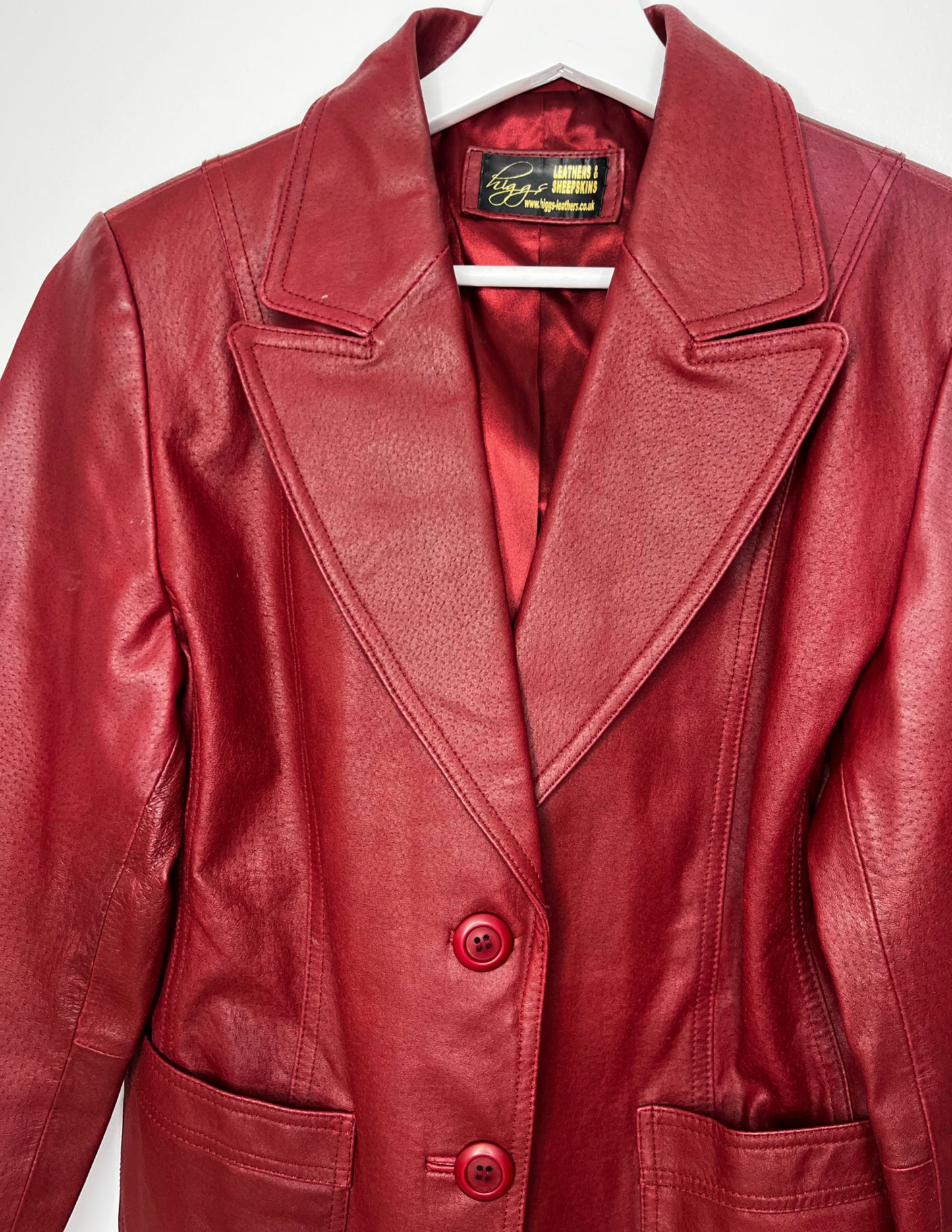 Cherry Red Vintage Leather Jacket