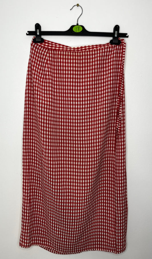 Red Gingham Wrap Skirt