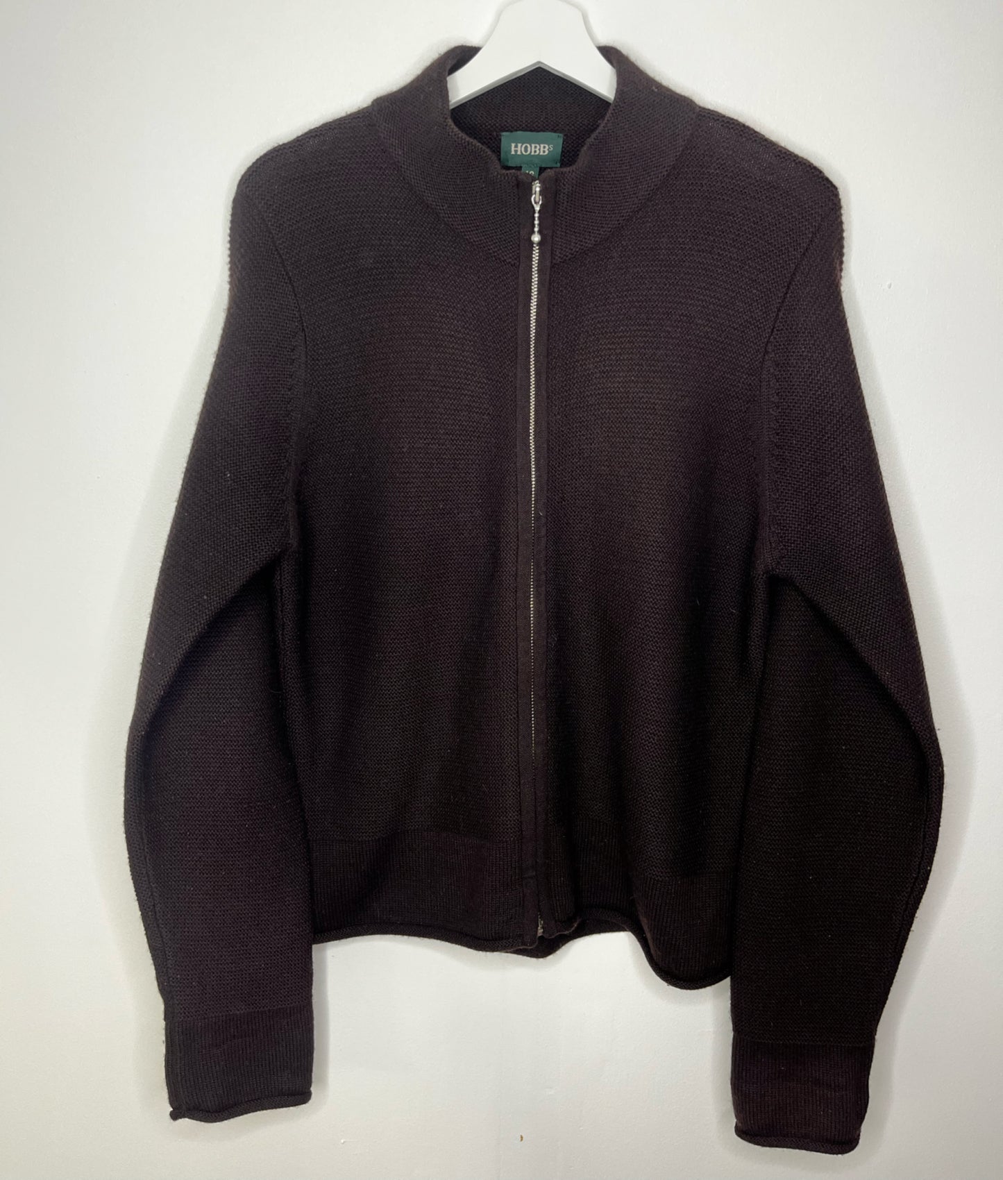 Brown Vintage Hobbs Wool Zip Jacket