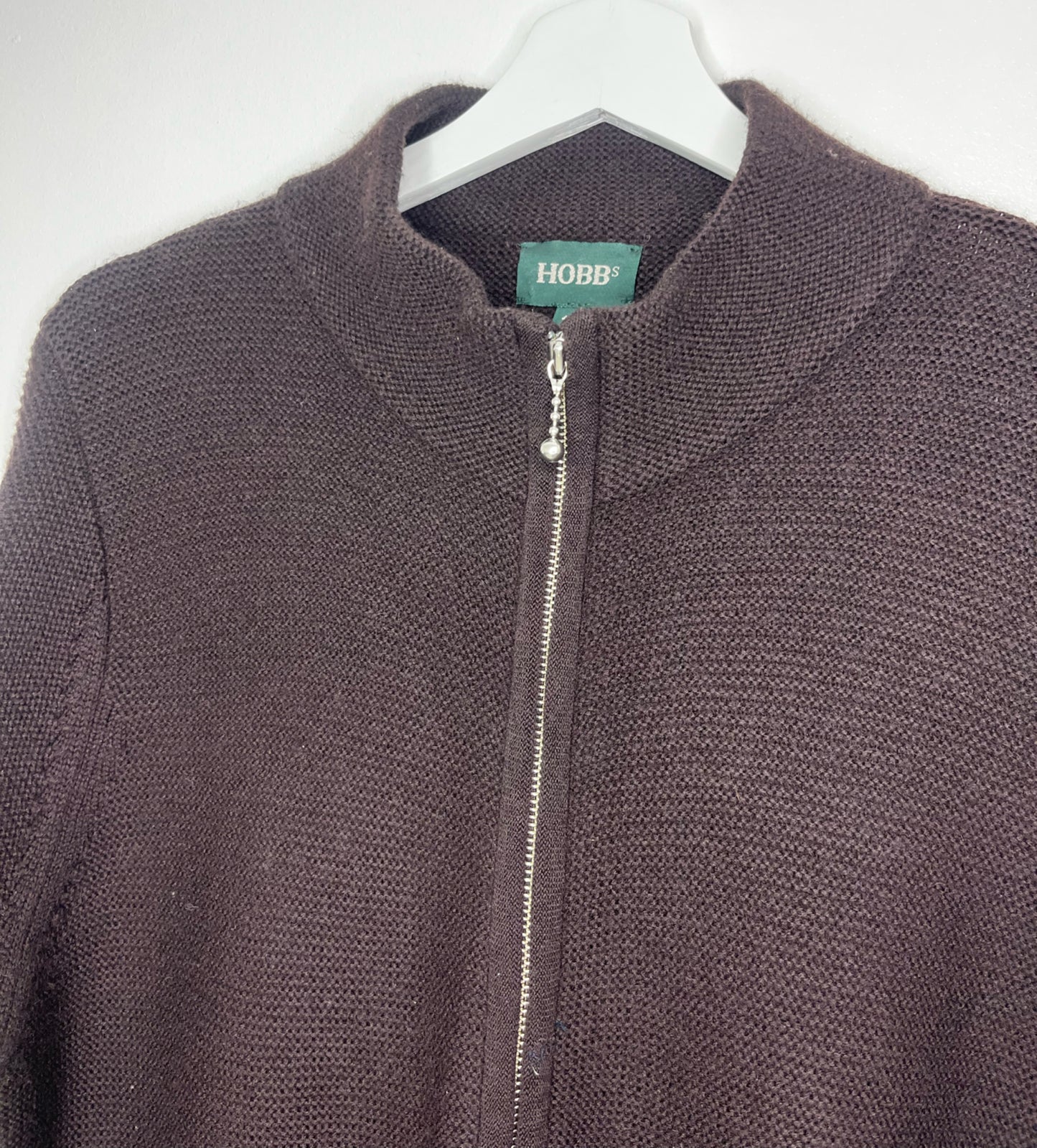 Brown Vintage Hobbs Wool Zip Jacket