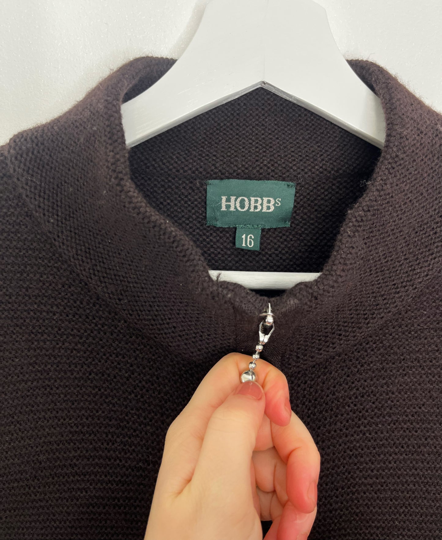 Brown Vintage Hobbs Wool Zip Jacket