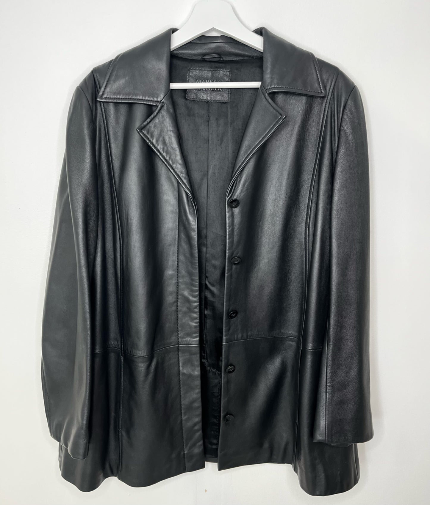 90s Vintage Black Leather Jacket