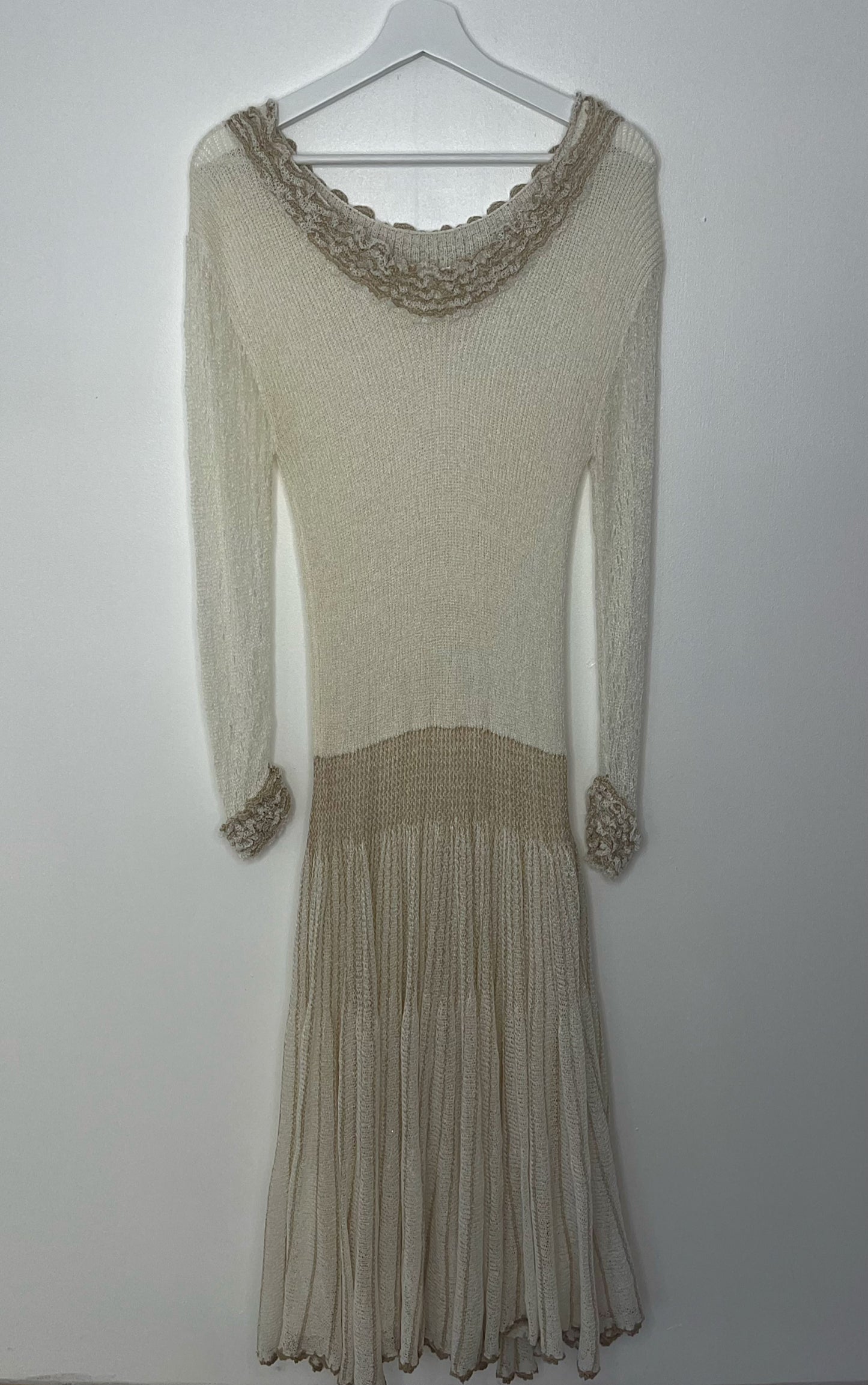 Vintage Crochet Cream Dress