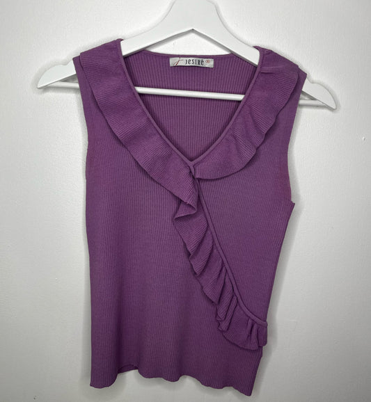 Y2k Purple Ruffle Top