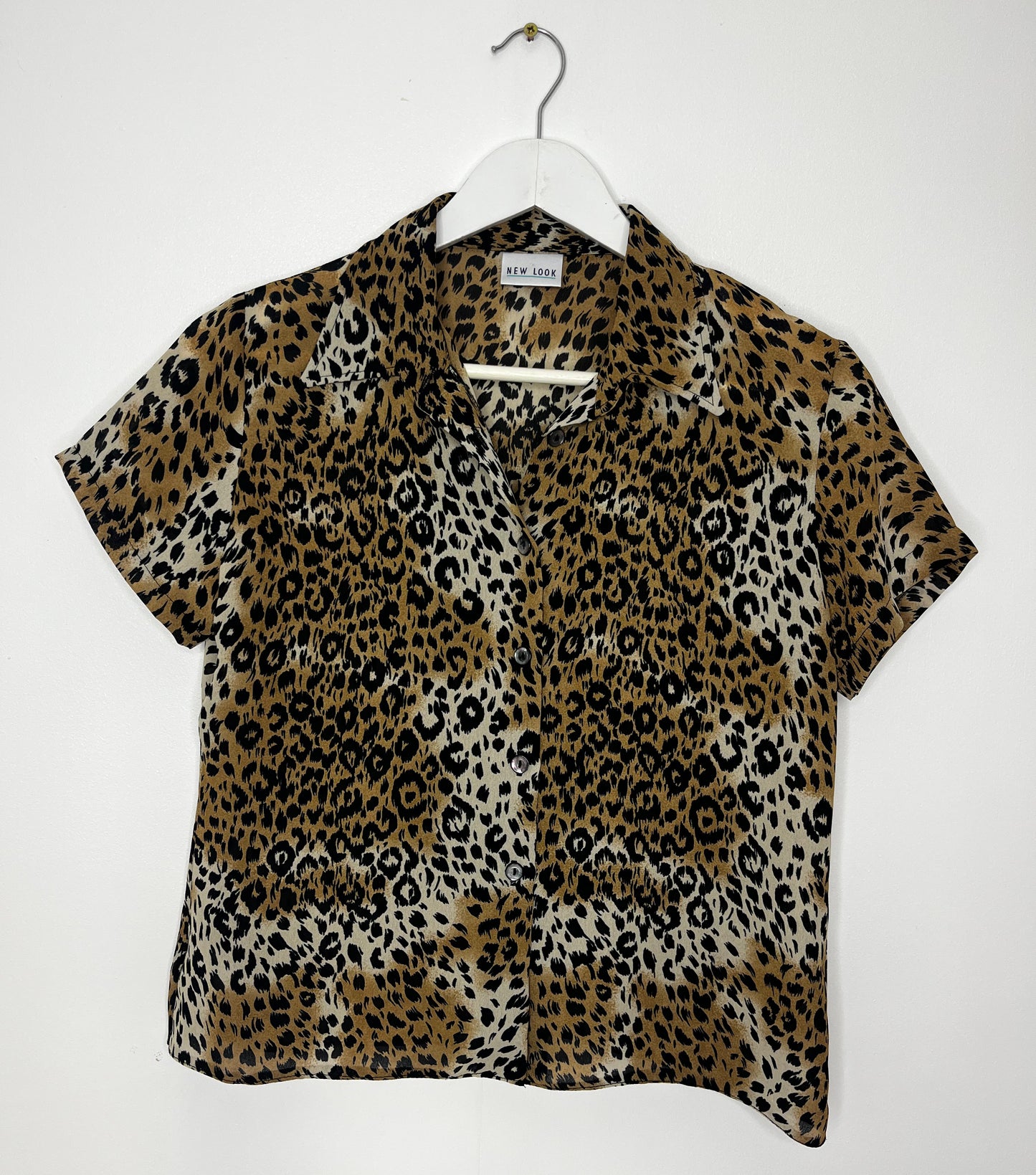 Short Sleeve Animal Print Blouse