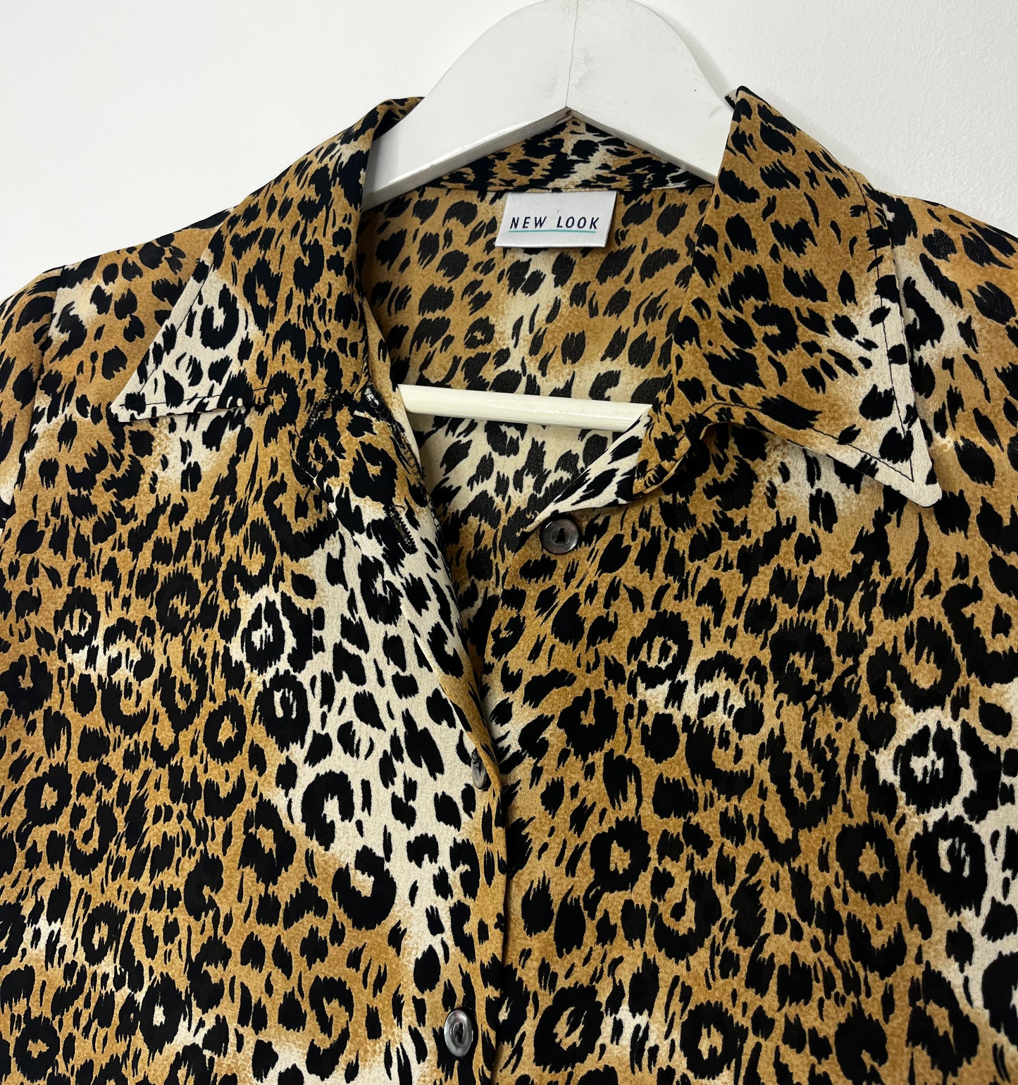 Short Sleeve Animal Print Blouse