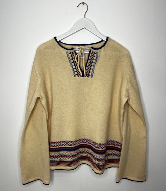 Tie Neck Wool Jumper