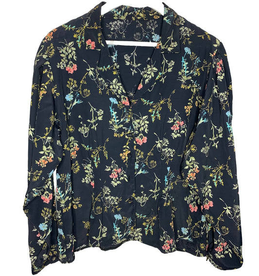 Navy Floral Blouse