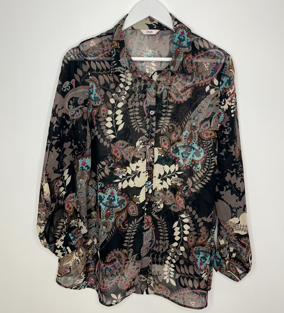 Semi Sheer Paisley Blouse