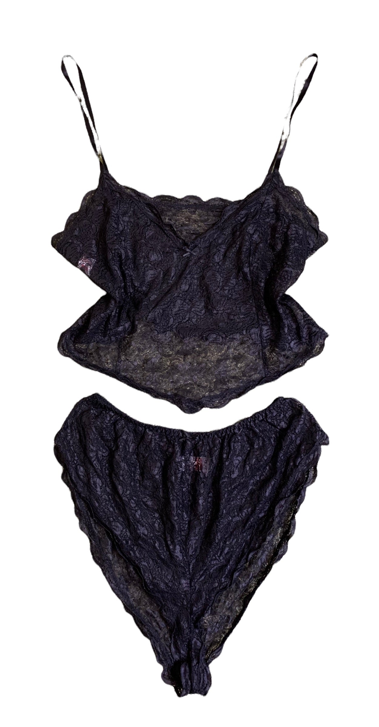 Vintage Black Lace Underwear Two Piece